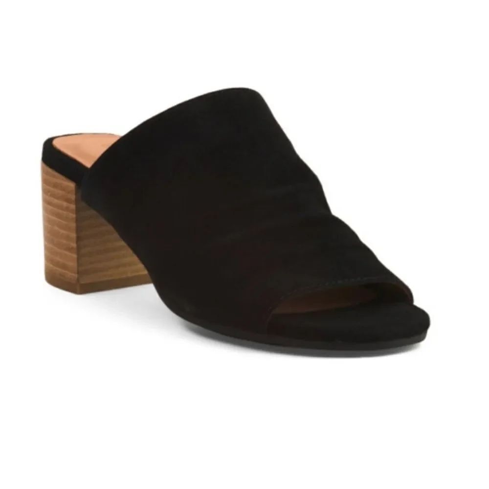 Gentle Souls Chas Women's Black Suede Slide Sandals Size 7